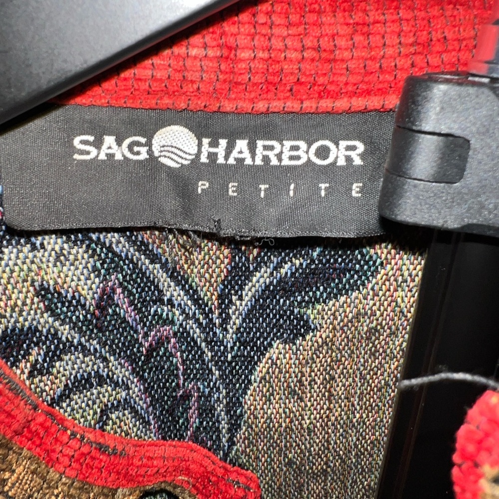 VINTAGE Sag Harbor Colorful Tapestry Blazer Sz Petite Large LIKE NEW - Picture 2 of 7